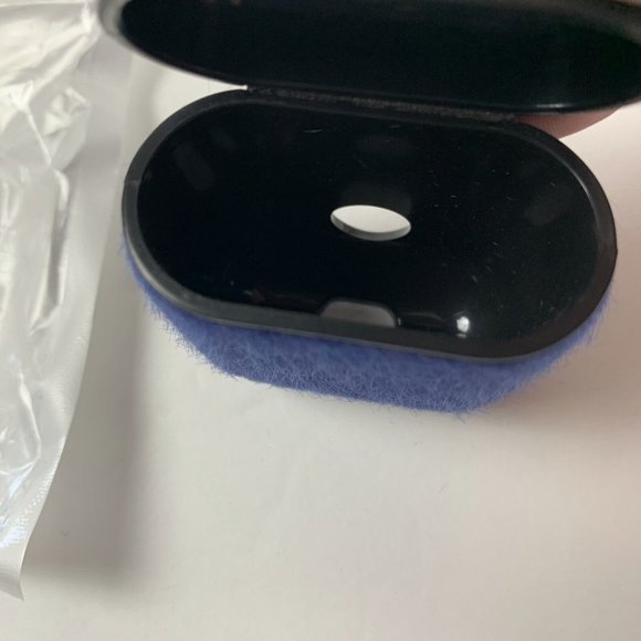 Posh Tech Wool Case Cover only for Apple‎ AirPods Headphone Navy Blue/Black 6190 - Picture 3 of 5
